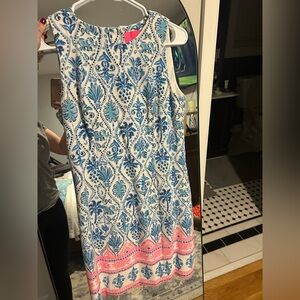 Lilly Pulitzer Mila Stretch Shift Dress Isle of Tile Engineered Resort White